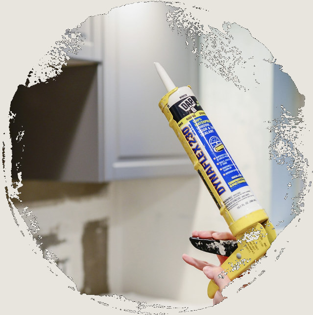 Image of caulk used to make repairs before painting services begin